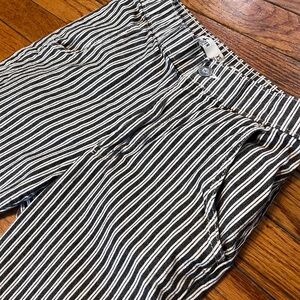 Hollister Black and White Striped Ultra High-Rise Pants